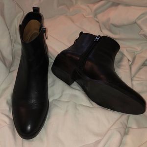 Coach black leather booties